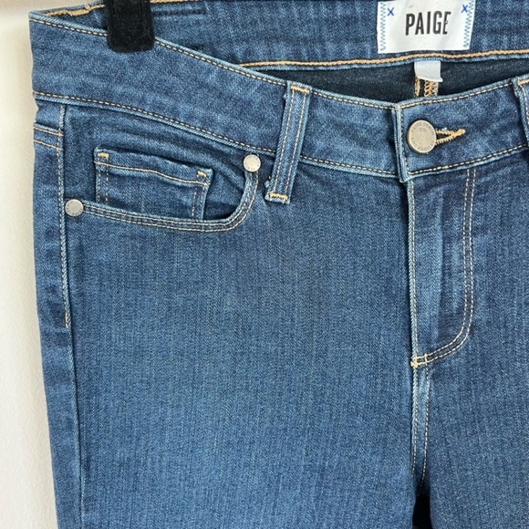 Paige Skyline Skinny Jeans Dark Blue Wash Denim Stretch Mid Rise USA  Size 29x31 - Picture 3 of 10